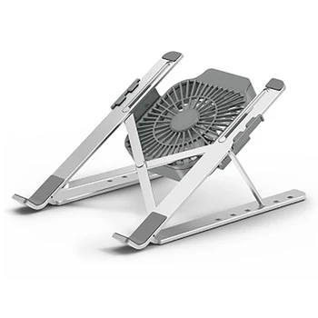 

Laptop Stand With Cooling Fan Portable Foldable MacBook Stand Adjustable Aluminum Alloy Notebook Holder For 13-17inch Laptop
