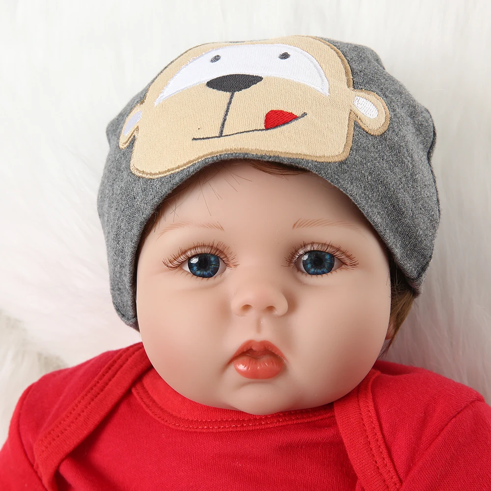 Goede 55 Cm Reborn Baby Pop Jongen Pasgeboren Speelgoed Gift Siliconen Vinyl Rode Outfit Met Speelgoed Beer