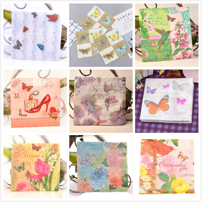 20 шт. бумажные салфетки с бабочками 33 х33 см|supplies party| |