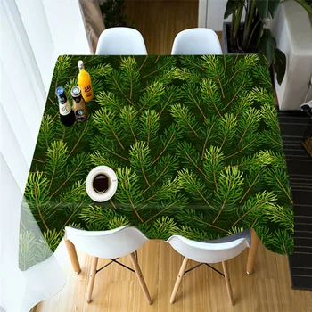 

Green simple 3D Tablecloth Wedding Hotel Table Table Cloth Rectangular Christmas Table Cover Party Dinner for Home Decoration