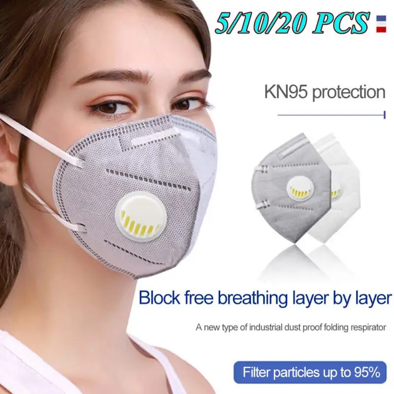 

20PCS KN95 Mask Face Masks Anti BacterialProfessional Protective Mask Filter 95% Mouth Mask Function Equivalent N95 KF94 Masks