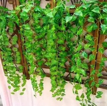 

240 cm Artificial Ivy Leaf Garland Plants Plastic green long Vine Fake Foliage flower Home decor Wedding decoration