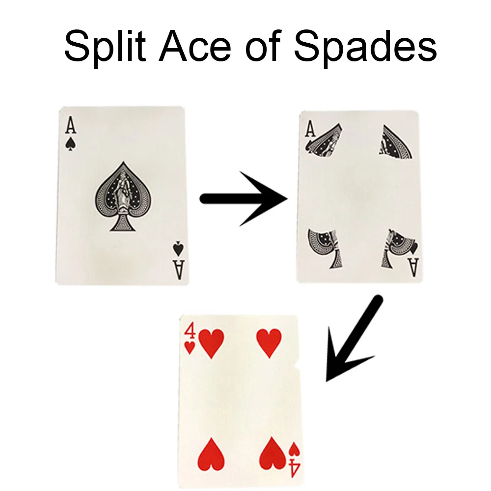 Split Ace of Spades Magic Tricks Close Up Magia Prediction Card Magie Playing Card Deck Magica Mentalism Illusions Gimmick Props