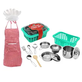 

4 Pcs Cookware Utensils Set Childrens Kitchen Toy Set Kids Pretend Roleplay Pots Pans Educational Toys