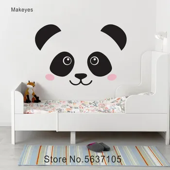 

Makeyes Cute Panda Wall Sticker Animals Face Love Decor Baby Bedroom Wall Decals Panda Smile Lovely Decoration Home Decal Q342