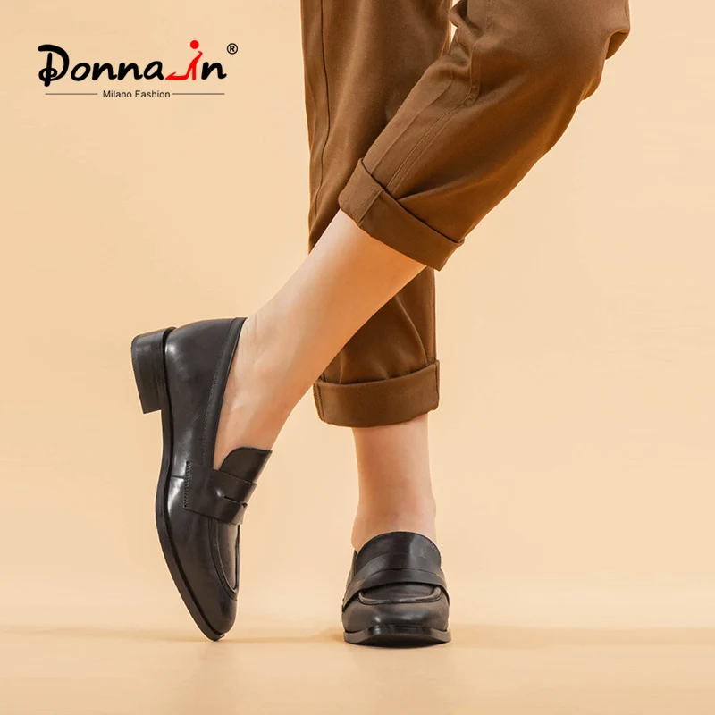 Donna-in/женские лоферы из натуральной телячьей кожи Мягкие удобные классические