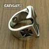 Punk US Size 7-14# 316L Stainless Steel High Quality Black Enamel Iron Cross Ring Man Biker Jewelry 4