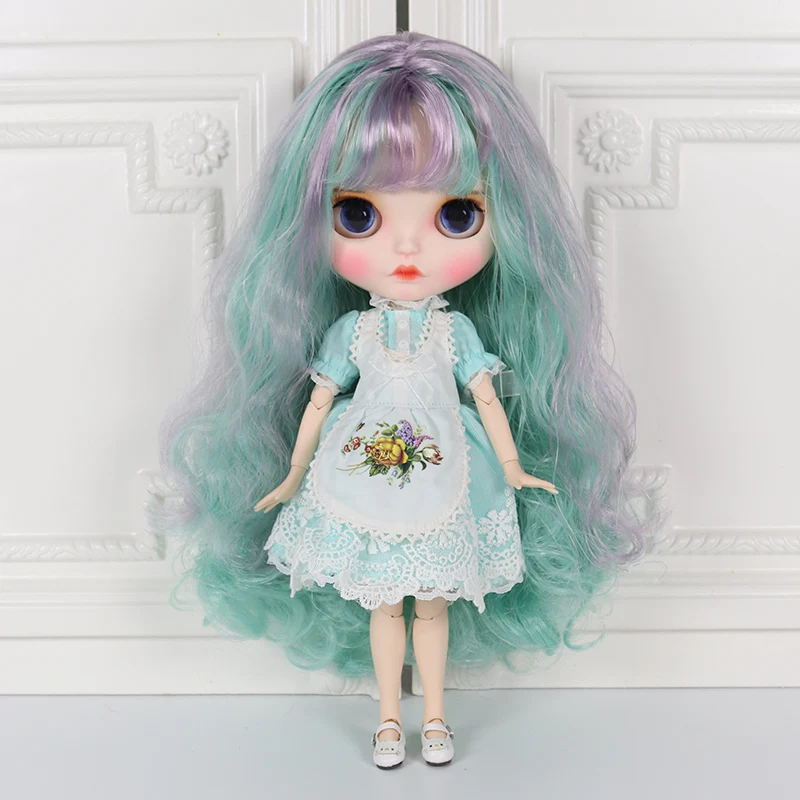Кукла Blyth ICY DBS с белыми кожаными суставами тела фиолетовые Смешанные синие волосы