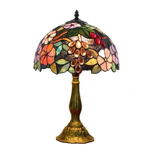 Europese Creatieve Mediterrane Gebrandschilderd Glas Woonkamer Eetkamer Slaapkamer Nachtkastje Lamp Bar Pastorale Grape Retro Licht
