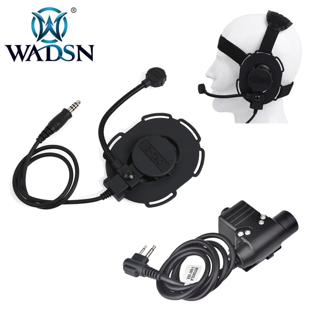 

WADSN Tactical Headset Bowman Evo III Headphone Push to Talk U94 PTT For KENWOOD Plug Walkie Talkie BaoFeng UV-82 Radio Adapter