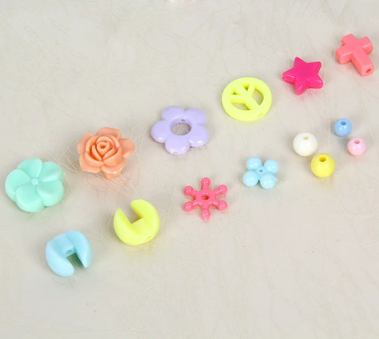 Small 3-Tier Square Box Color DIY Children Beaded Bracelet Set Hand-made Educational Toy Necklace Ornament Accessories