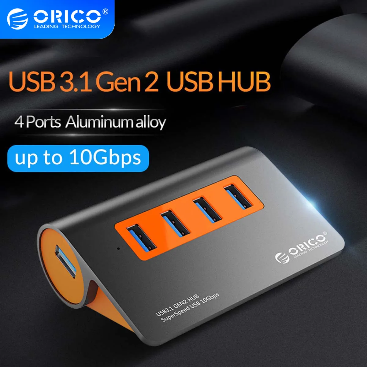 

ORICO 4 Ports USB 3.1 10Gbps Data Transmission USB Splitter USB HUB with Power Adapter for laptop accessories with 1m data cable