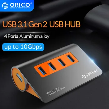 

ORICO 4 Ports USB 3.1 10Gbps Data Transmission USB Splitter USB HUB with Power Adapter for laptop accessories with 1m data cable