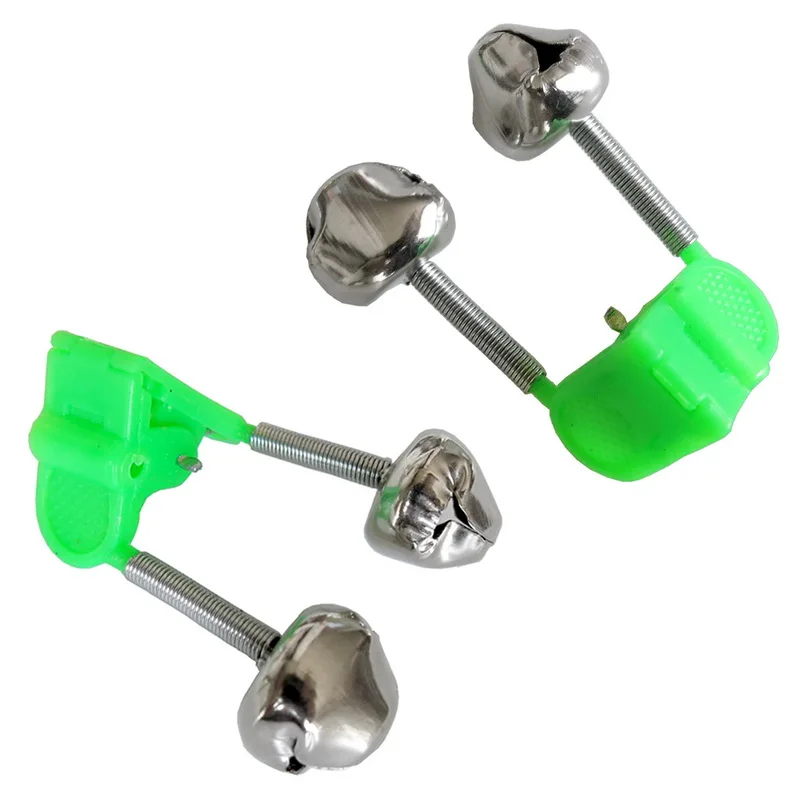 

5pcs/lot Fishing Bite Alarms Alert Fishing Rod Bell Rod Clamp Tip Clip Bells Ring Green ABS Outdoor Metal Fishing Accessories