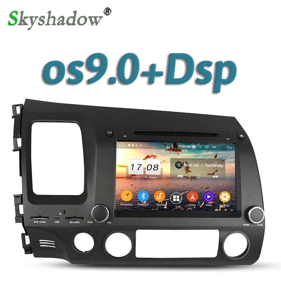 Discount DSP Android 9.0 4GB RAM Octa Core Car DVD Player GPS map RDS Radio wifi Bluetooth 4.2 For Honda CIVIC 2006-2011 right left hand 0
