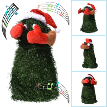 

Electric Christmas Tree Dancing Sound Spin Doll Santa Claus Shape Vocal Toys Xmas Decoration for Home Office Drop Shipping