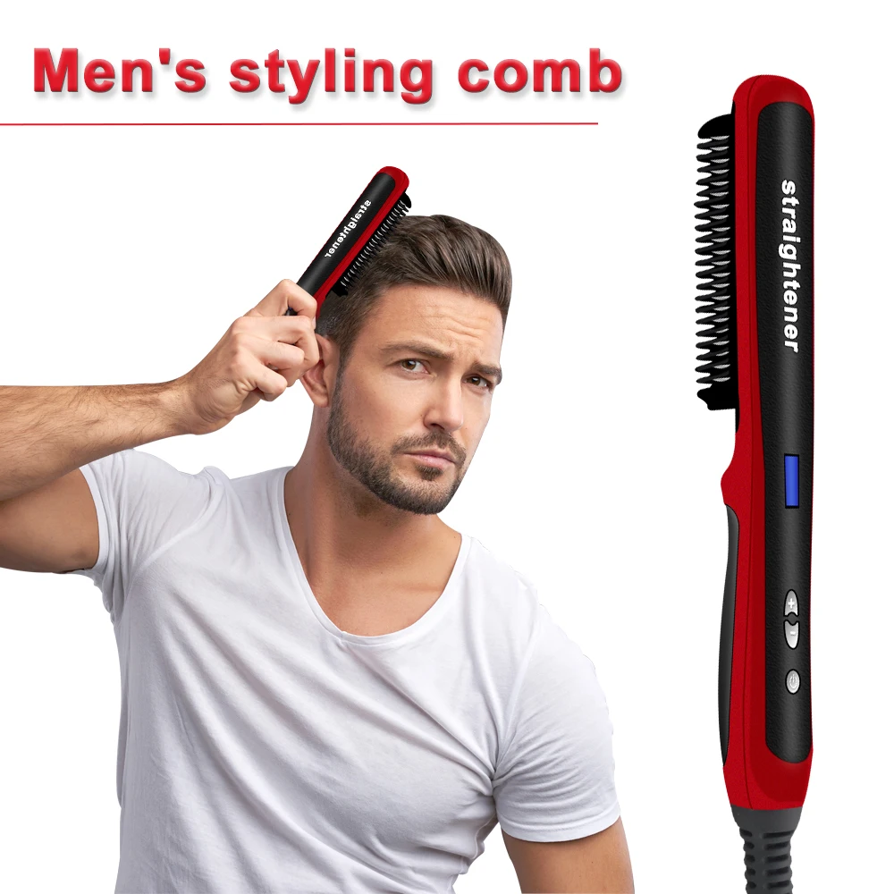

Multifunctional Hair Comb Brush Beard Straightener Hair Straighten Straightening Comb Hair Curler Quick Hair Styler For Men