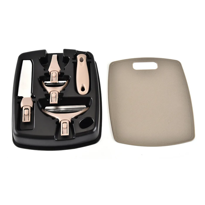 Multifunctional Kitchen Gadgets Set Cutter Peeler Chopping Board with Cover JS22