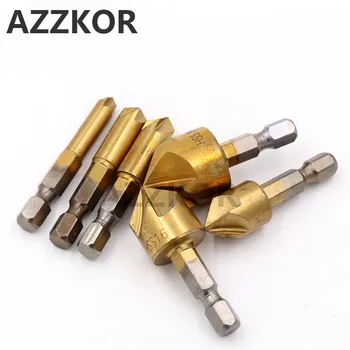 

Hex Shank Chamfer Countersink Drill Bit Milling Cutter 1/4" 90 Degree Wood Wholesale Chamfering Cutter Tools HSS 6pcs 6mm-19mm