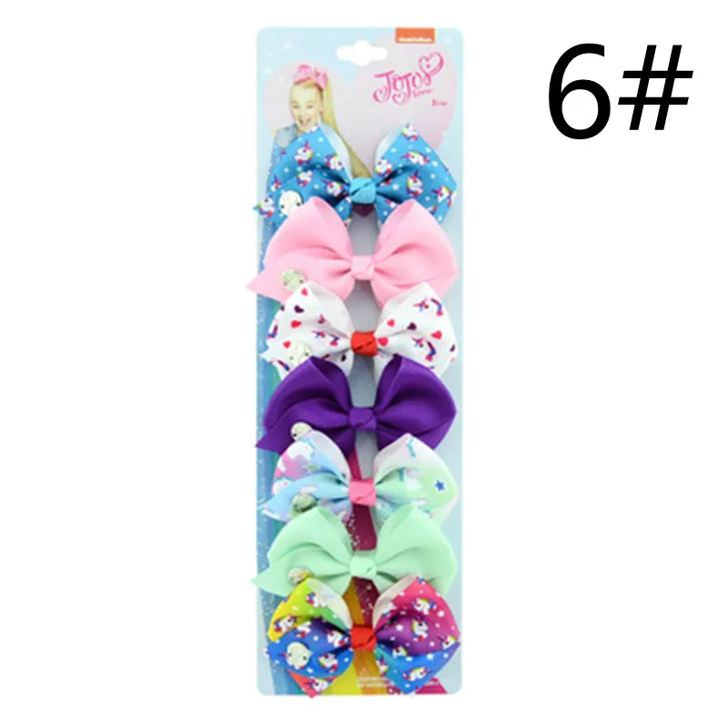 Set 6 7 шт./компл. Красочные Модные Детский подарок галстук-бабочка для девочек ручной работы резинка в рубчик вверх носовой зажим для волос для милые заколки для девочек - Цвет: Set 6