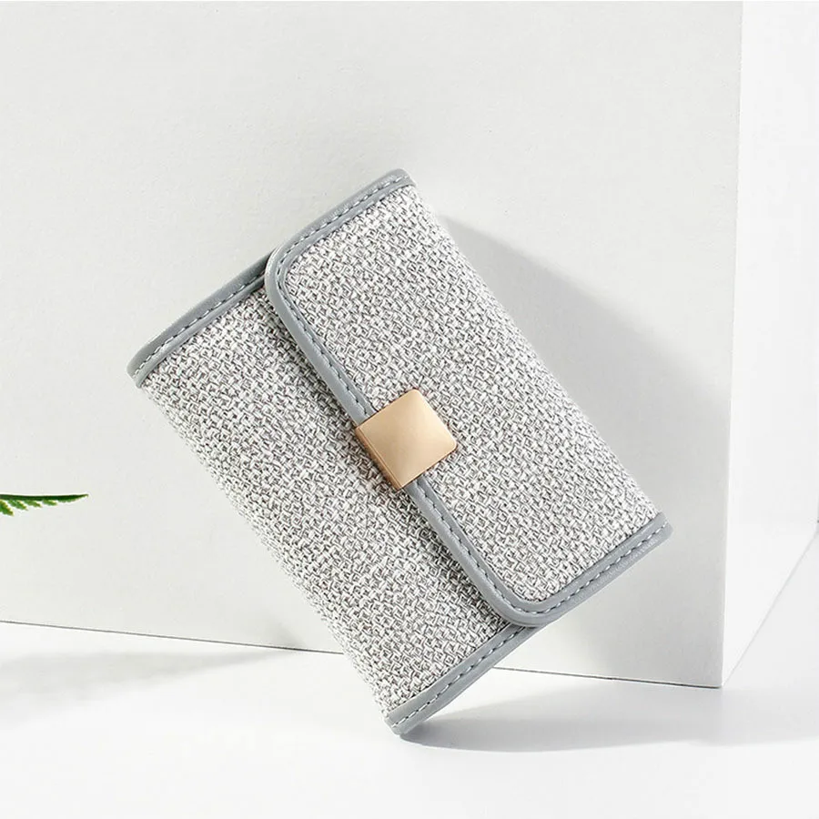 Elegant Mini Cotton Wallets Women Organ Small Card Holder Set Stitching Multi-card Bit Design Ladies Coin Purse Package New | Женские