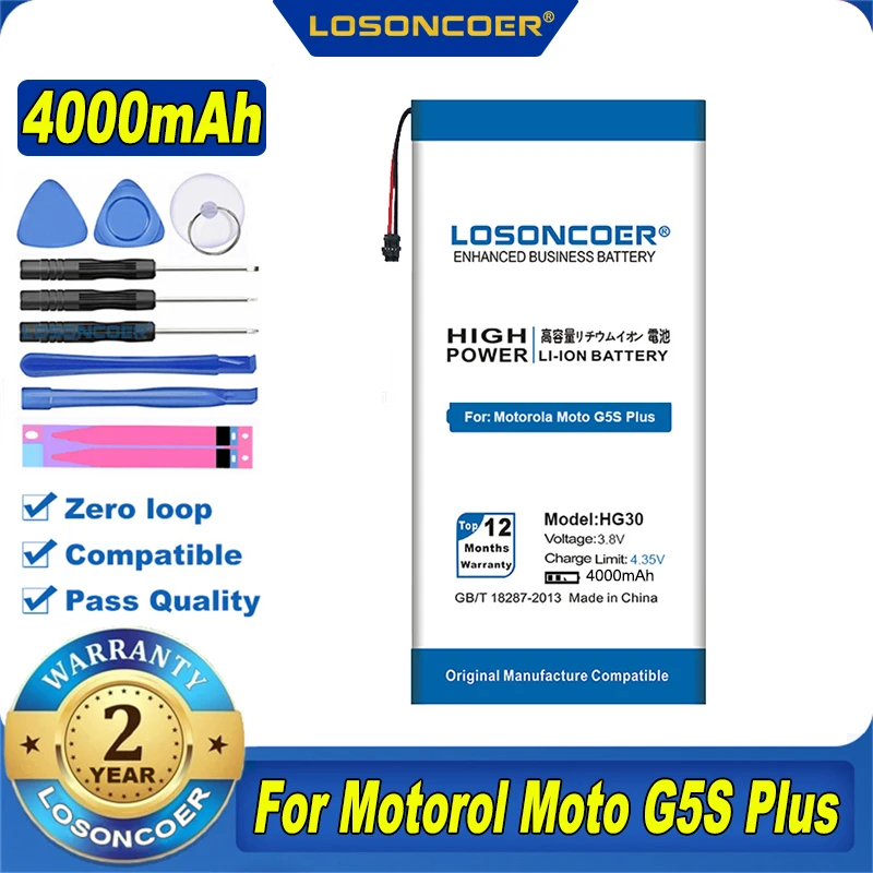100% Original LOSONCOER HG30 4000mAh Battery For Motorola Moto G5S Plus Dual XT1791 XT1792 XT1793 XT1794 XT1795 XT1805 | Мобильные