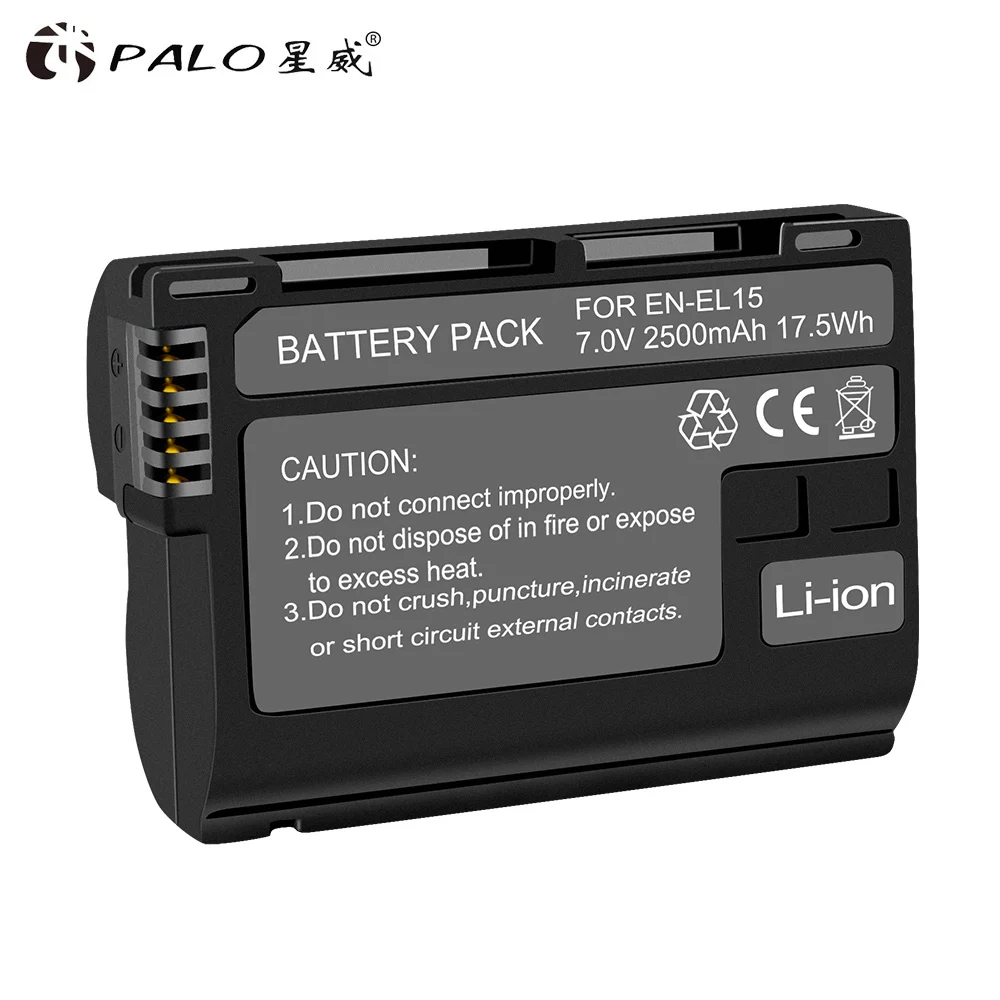 PALO 2500 мА/ч, EN-EL15 RU EL15 ENEL15 7V батарея чехол для цифровых зеркальных фотокамер Nikon D600 D610 D800 D800E D810 D7000 D7100 D7200 l15