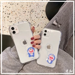 Capa de telefone transparente dos desenhos animados de doraemon para iphone 12mini/12promax/11pro/11prmax/8p/x/xs/xr/se/xsmax /7/8/se/par capa de telefone