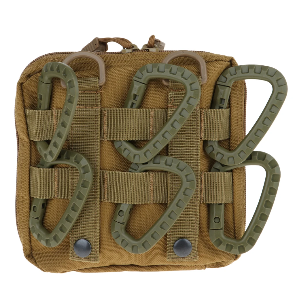 Tactical Gear Carabiner Keychain Hard Polymer D Lock Backpack Clips