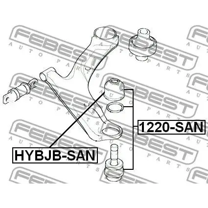 Опора шаровая HYUNDAI SANTA FE 01- нижн.лев/прав. FEBEST 1220-SA | Автомобили и мотоциклы