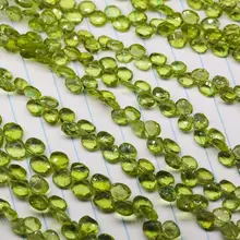 Свободные бусины Зеленый Перидот Сердце Граненый 6-7 мм 20 см для DIY ювелирных изделий FPPJ бусины натуральный драгоценный камень