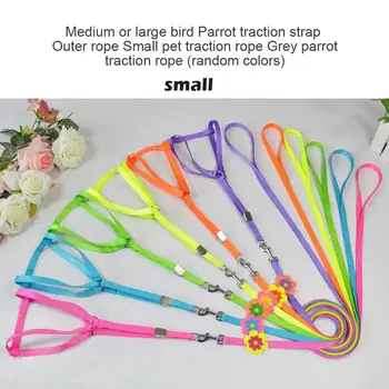 

Parrot Harness Leash Flying Anti-bite Traction Rope Bird Outdoor Carrying Traction Rope With Flower For Small Medium Large Birds