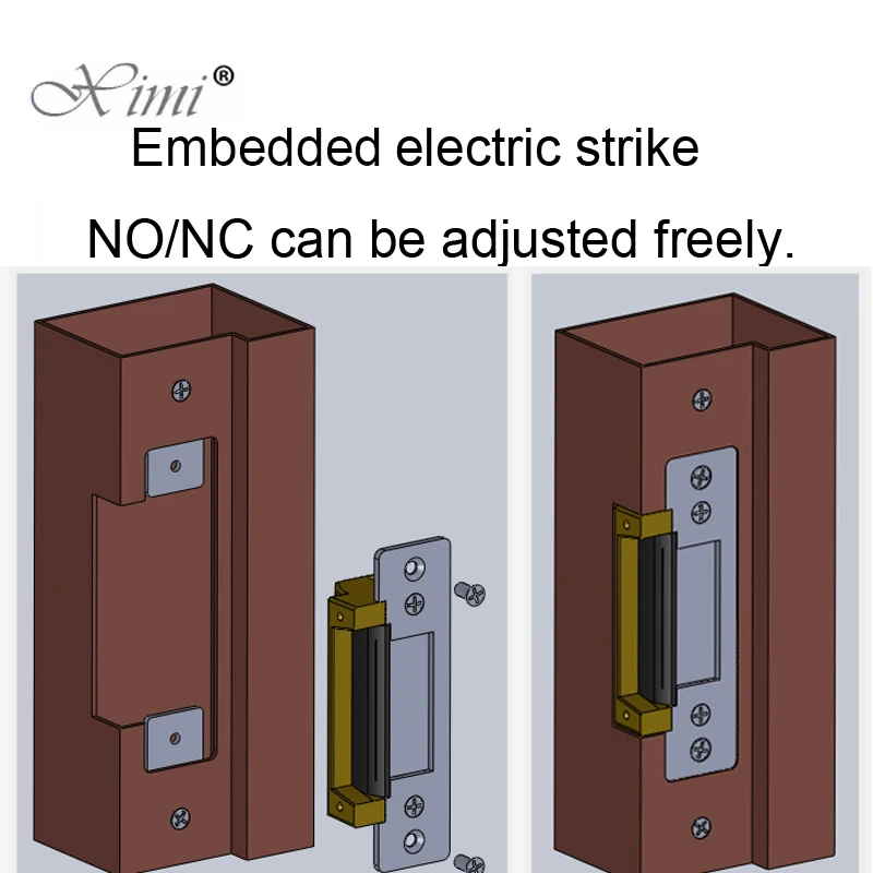 Original DC12V Stainless Steel Sturdiness Narrow Frame Fail Secure ANSI standard Electric Strike Lock electronic door lock images - 6