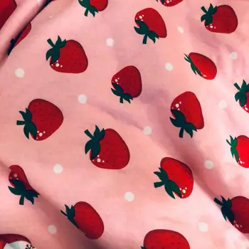 

100*150 DIY Strawberry Pattern knit Cotton Fabric Bundle Sewing Quilt fabric Crafts Handmade Sheet Pillowcase Curtain Table