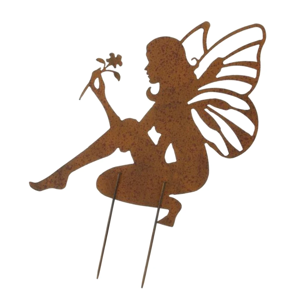 Large Garden Angel/Fairy Stake Metal Yard Decor for Outdoor Lawn Decoration