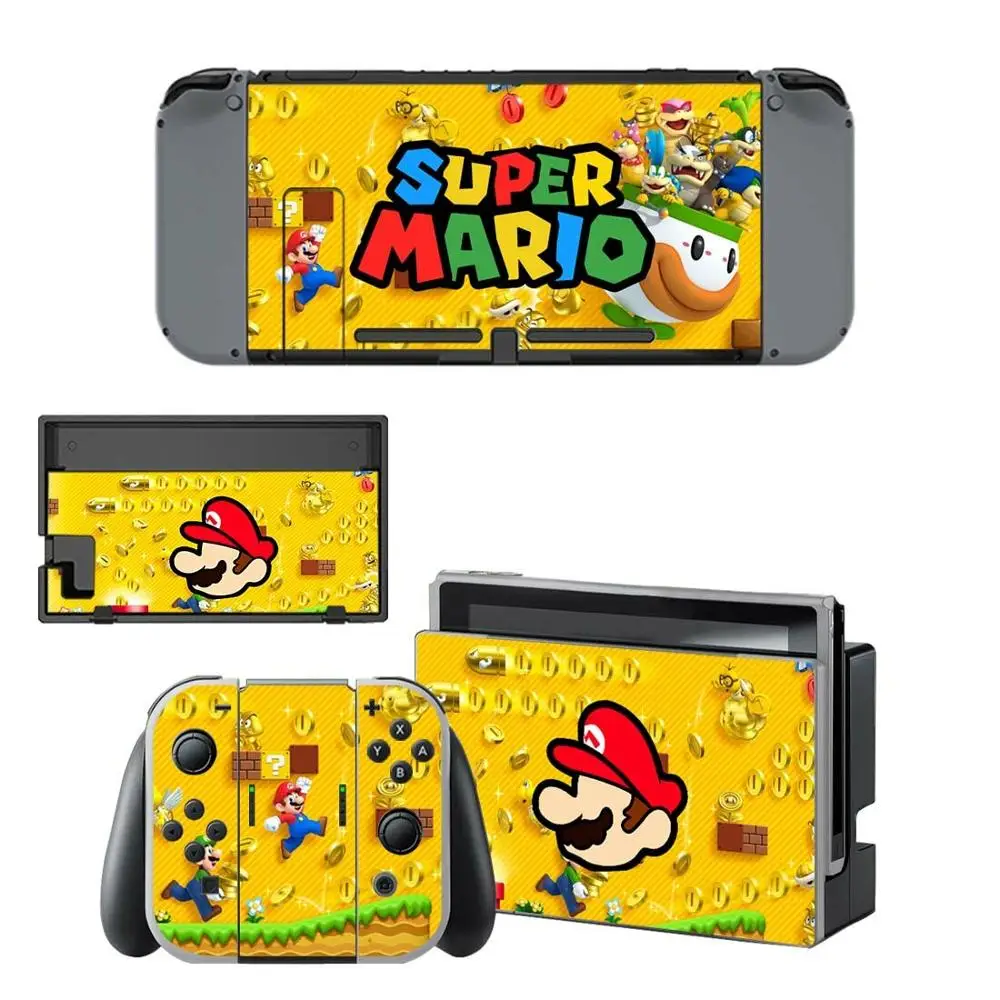 Наклейки Super Mario Nintendo switch Skin Switch наклейки для Console Joy con Controller Dock Скины