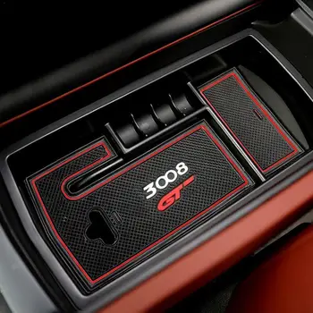 

Storage Box Arm Rest Glove Anti-slip Mat Tray Bin Container Holder For Peugeot 3008 3008GT Interior Armrest Central Console