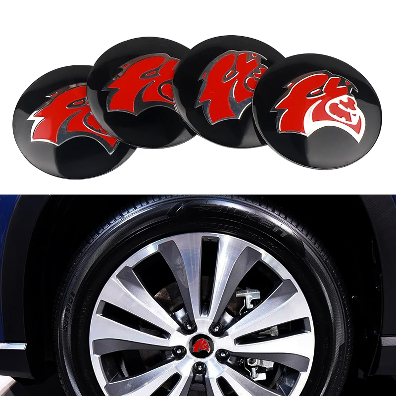

Car Styling 4Pcs Wheel Center Hub Cap Stickers 56MM 3D Hellcat Car Dust-Proof Hub Cap Decals For Dodge Demon Srt Car Accessories