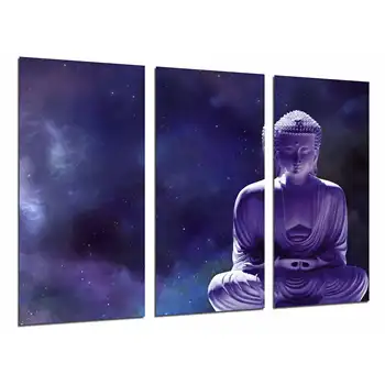 

Theme zen relaxation buddha purple, photo print on wood, modern picture decorative 26593