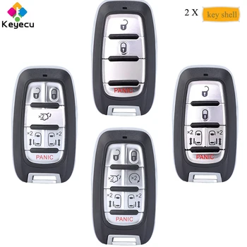 

KEYECU 2 Pieces Smart Remote Car Key Shell Case With 3 5 6 7 Button - FOB for Chrysler Pacifica 2017 2018 2019 2020 M3N-97395900