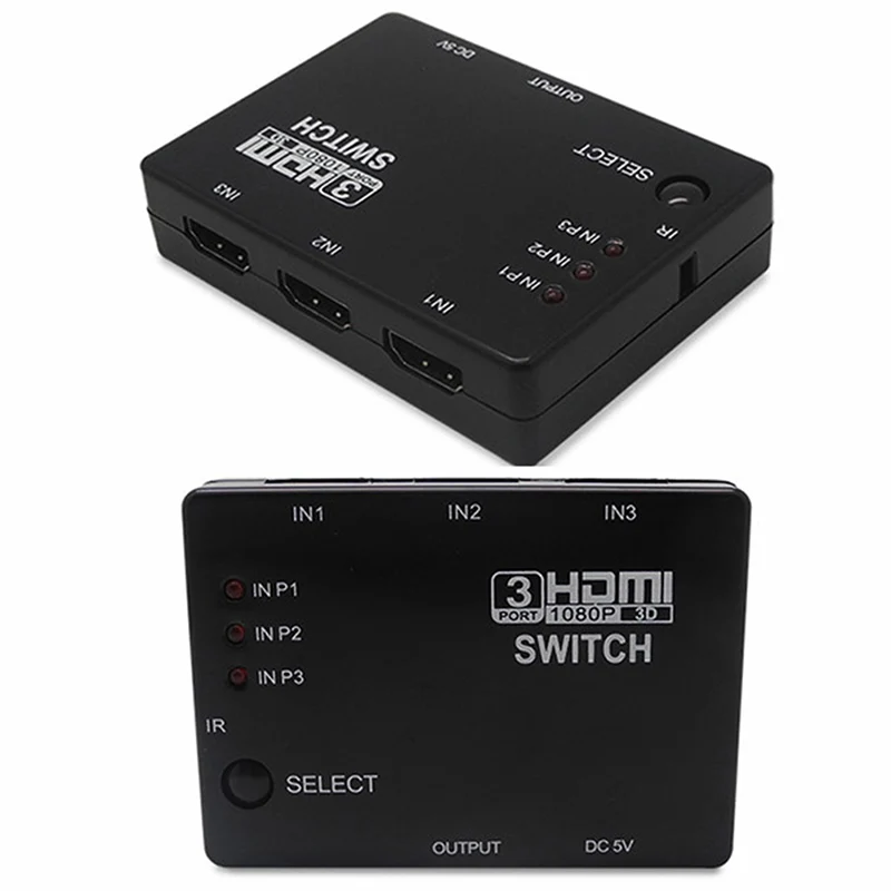 Full HD 1080P разделитель Vedio усилитель мини 3 порта HDM1.4a порт HDMI коммутатор с пультом дистанционного управления для Xbox 360 DVD PS3