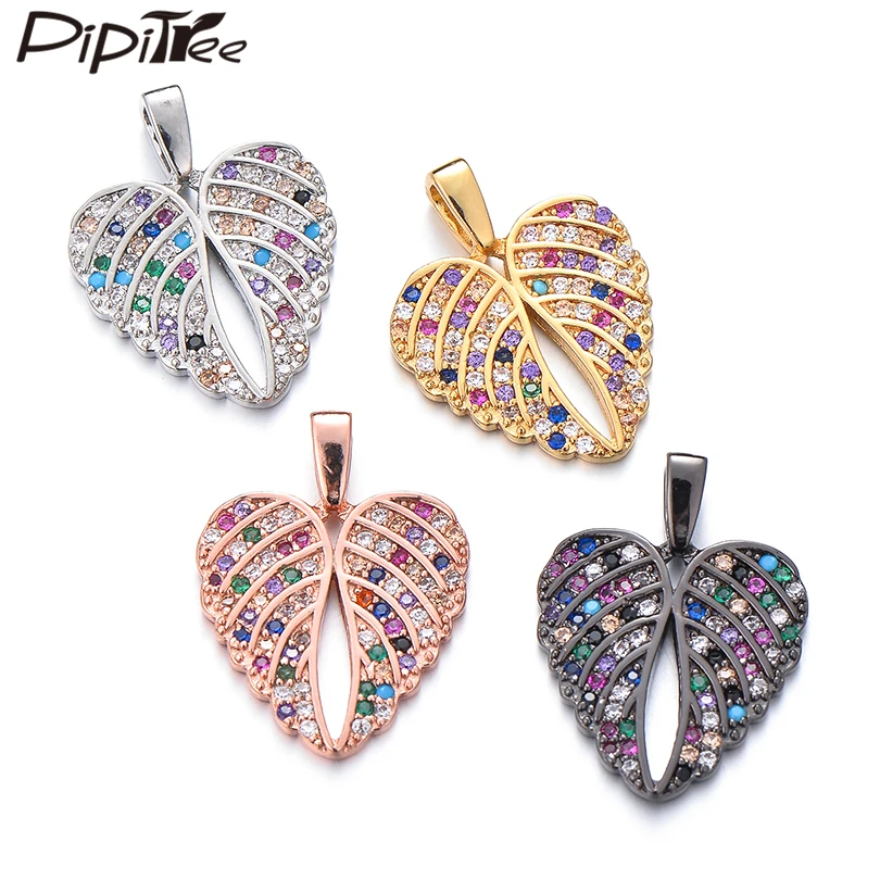 Pipitree нежные разноцветные кубические циркониевые Подвески Крылья ангела для