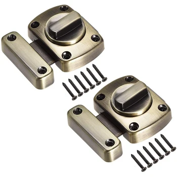 

Swivel Bolt Latch, 1.5-Inch Zinc Alloy Security Door Sliding Lock, 2 Bronze Parts
