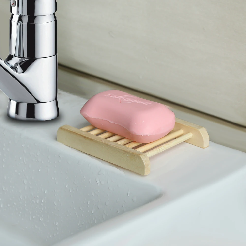 1PC Wooden Soap Holder Natural Wood Soap Dish Eco-friendly Storage Drain Tray Rack Bathroom Products Hot Home Living Accessories