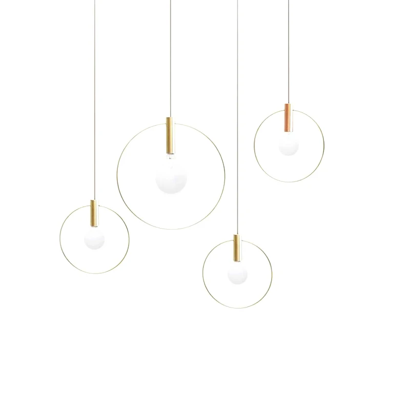 

Modern simple Copper Pendant Lights creative deisgn Pendant Lamp dining room balcony Hanglamp Lampara Techo Colgante E27 lamp 6W