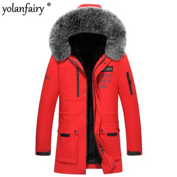 Billig Echt Pelzmantel MĂ€nner NatĂŒrliche Fuchs Pelz Kragen Kaninchen Fell Liner Parka Jacke MĂ€nner Casual Warme Parkas Plus GröĂe 5XL Jacke XZ18D13 YY662