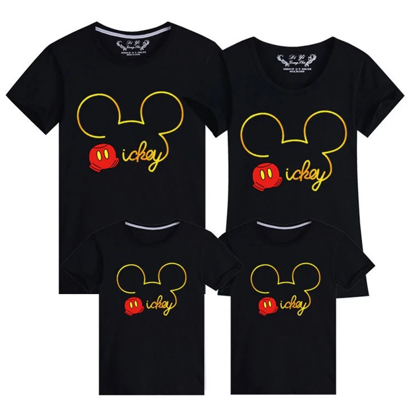 Familia Juego Ropa De Estampado De Raton Camiseta Mama Papa Chico Hijo Bebe Nina Ropa Nino Camiseta Tops Vestido Para Madre E Hija Trajes Iguales De Familia Aliexpress