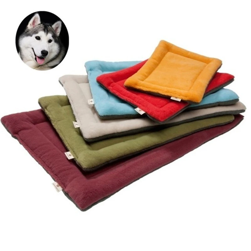 Soft Dog Bed Mat Pet Cushion House for Cats Warm Blanket Solid Fleece Lounger Small Medium Large Dogs Products | Дом и сад