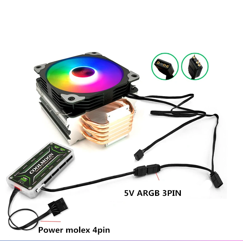 Fan Controller Adapter cable, Small 6pin to 5V ARGB 3PIN For Fan Controller for 5V Lighting