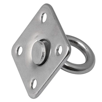 

New 2Pcs Square Swivel Pad Eye Rotatable Ceiling Hook Wall Mounted Hook Stainless Steel Eye Pad Plate For Yoga Swings Hammock (W